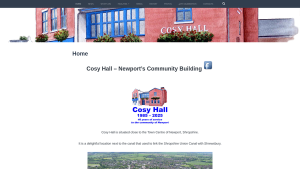 Screenshot of the Cosy hall Community Trust website