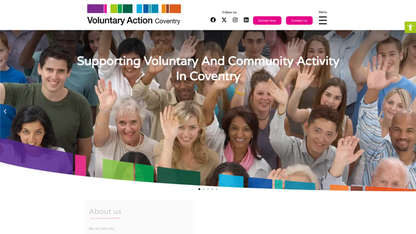 Screenshot of the Voluntary Action Coventry website