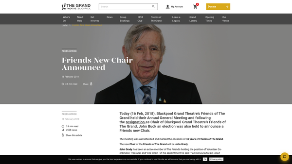 Screenshot of the The Friends Of The Grand website