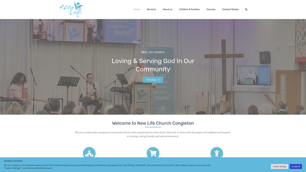 Screenshot of the New Life Church Congleton website