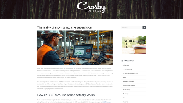 Screenshot of the Trust Property Held In Connection With Crosby Scout And Guide Marina Club website