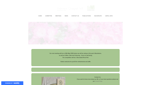 Screenshot of the Holmes Chapel Women's Institute website