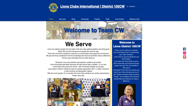 Screenshot of the Lions Clubs International District 105cw Charity Trust Fund website