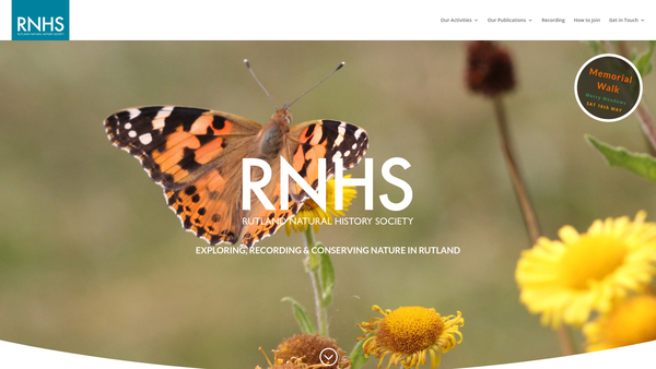 Screenshot of the Rutland Natural History Society website