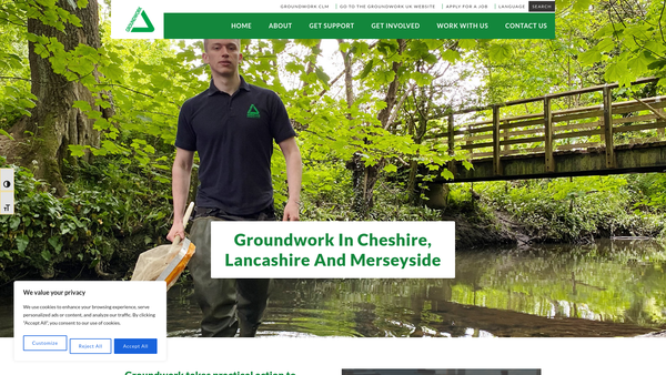 Screenshot of the Groundwork Cheshire Lancashire & Merseyside website
