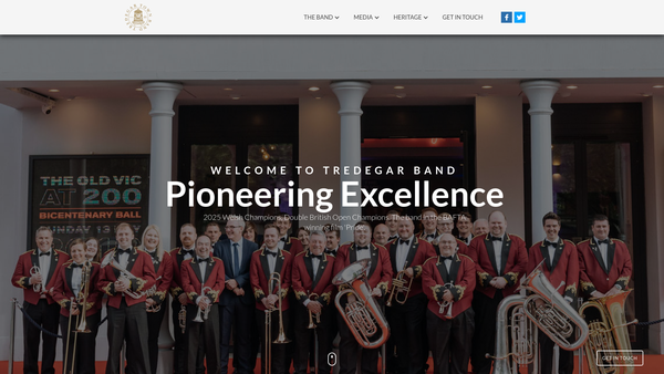 Screenshot of the Tredegar Town Band Society website
