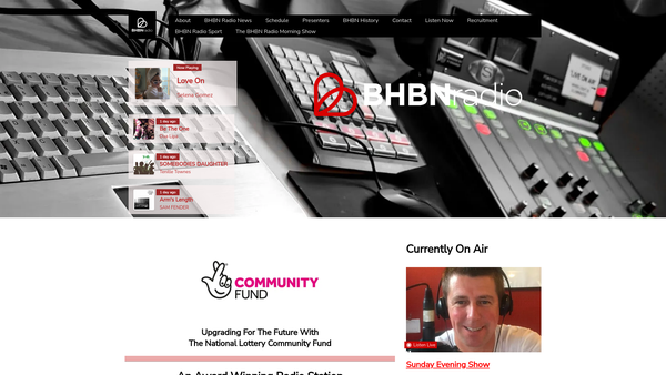 Screenshot of the Birmingham Hospital Broadcasting Network website