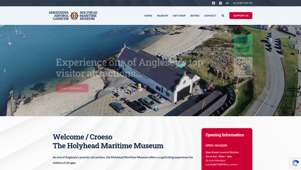 Screenshot of the Holyhead Maritime Museum Ltd website