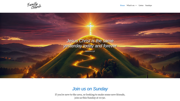 Screenshot of the Family Church website