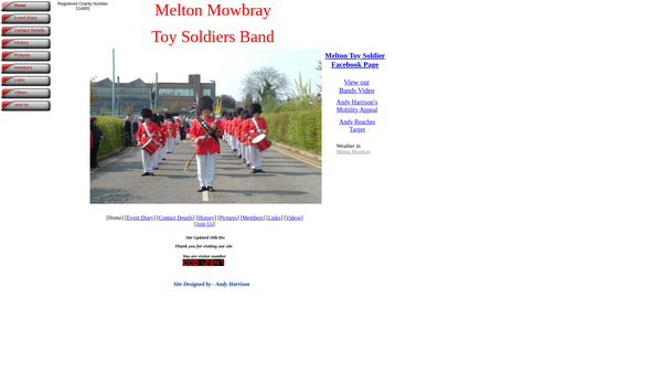 Screenshot of the The Melton Mowbray Toy Soldiers Marching Display Band website