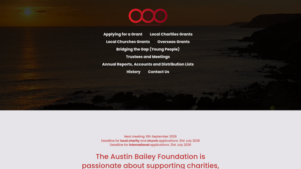Screenshot of the The Austin Bailey Foundation website