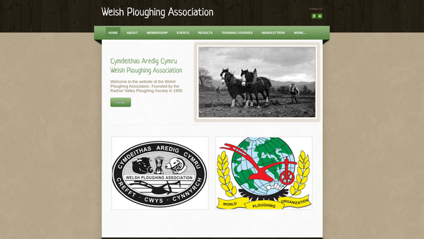 Screenshot of the The Welsh Ploughing Association website