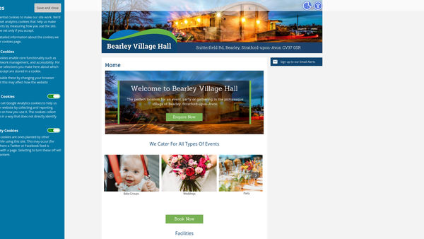 Screenshot of the Bearley Village Hall And A Sportsfield website