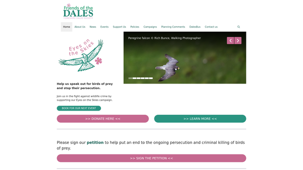 Screenshot of the The Yorkshire Dales Society website