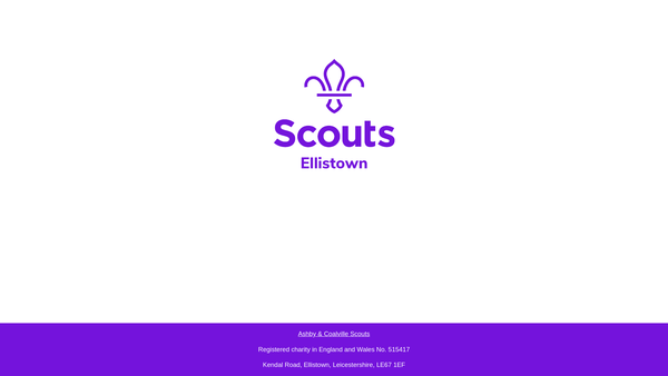 Screenshot of the Ellistown Scout Group website