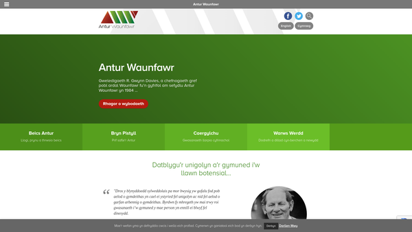 Screenshot of the Antur Waunfawr website