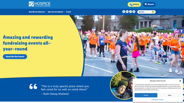 Screenshot of the Hospice Of The Good Shepherd Ltd website