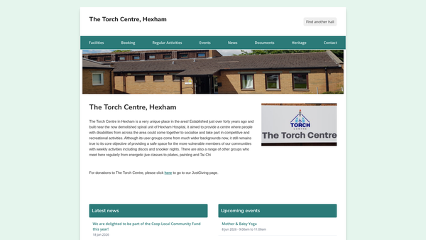 Screenshot of the The Torch Association website