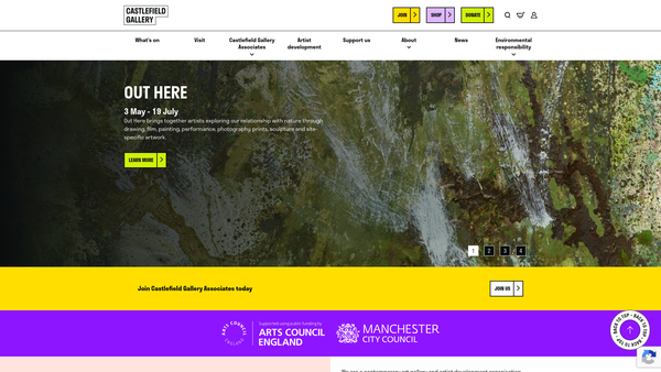 Screenshot of the Castlefield Gallery website
