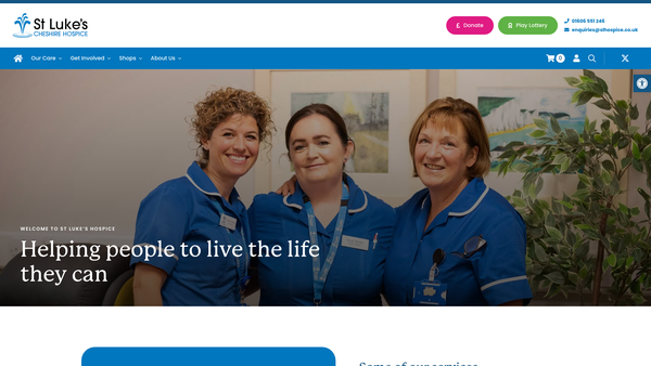 Screenshot of the St Luke's Cheshire Hospice website