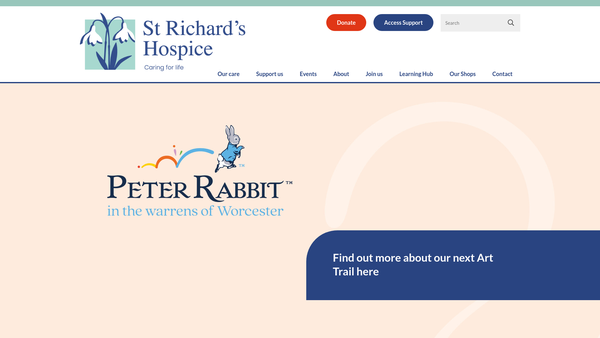 Screenshot of the St Richards Hospice Foundation website