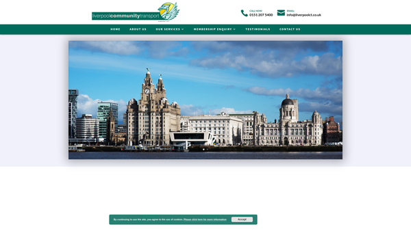 Screenshot of the Liverpool Community Transport Limited website