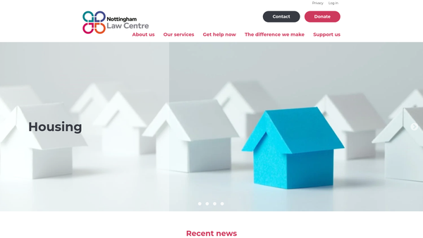 Screenshot of the Nottingham Law Centre Limited website