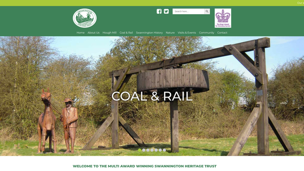 Screenshot of the The Swannington Heritage Trust website