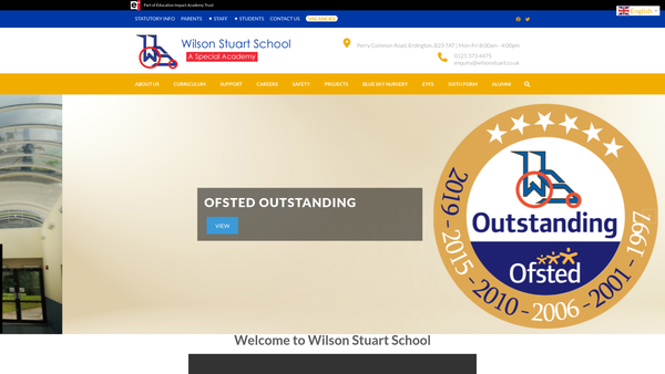 Screenshot of the The Wilson Stuart School Fund website