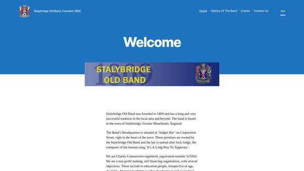 Screenshot of the The Stalybridge Old Band website