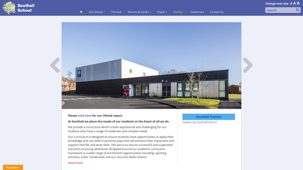 Screenshot of the Southall School Fund website