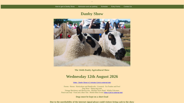 Screenshot of the The Danby Agricultural Association website