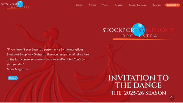 Screenshot of the The Stockport Symphony Orchestra website