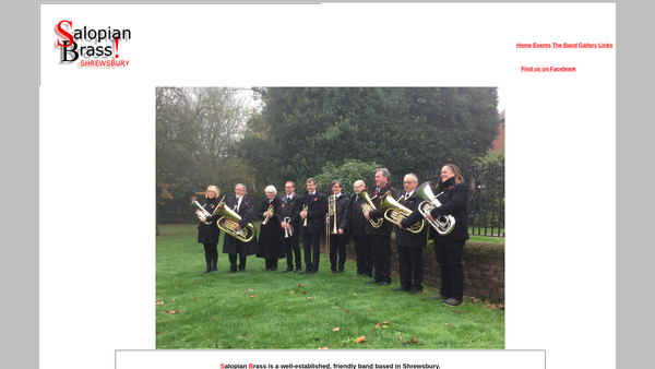 Screenshot of the Salopian Brass website