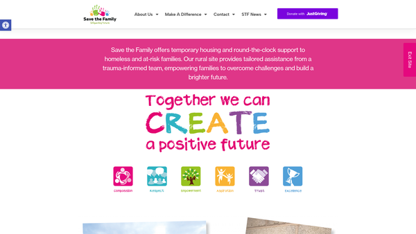 Screenshot of the Save The Family Ltd website