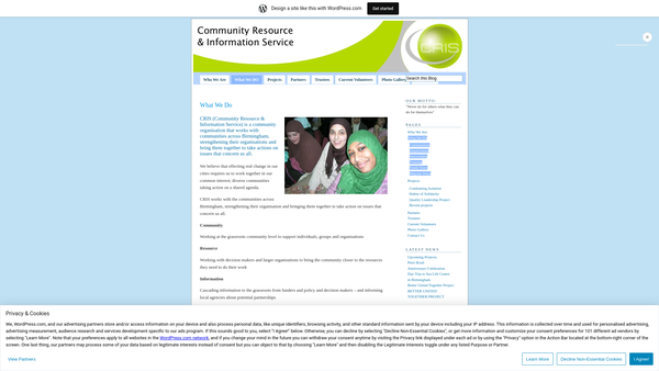 Screenshot of the Community Resource Information Service Trust website