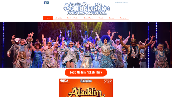 Screenshot of the The Stourbridge Pantomime Company Limited website