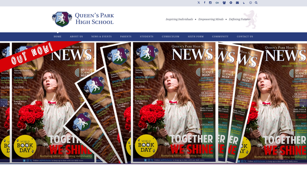 Screenshot of the Queen's Park High School Association website