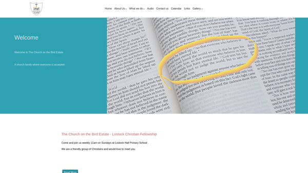 Screenshot of the Lostock Christian Fellowship website