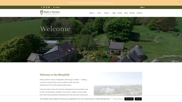 Screenshot of the Ffald-Y-Brenin Trust website