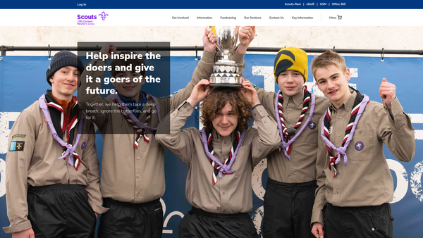 Screenshot of the 19th Durham (Neville's Cross) Scout Group website