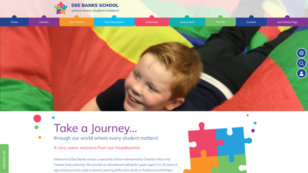 Screenshot of the Dee Banks School Charity Association website