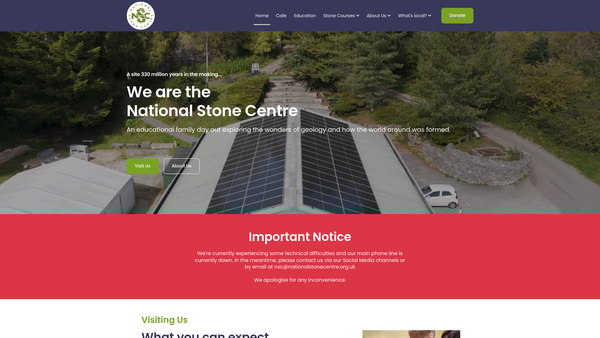 Screenshot of the National Stone Centre(the) website