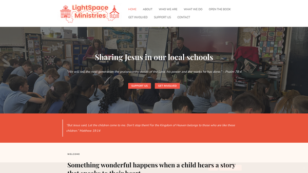 Screenshot of the Grantham Christian Ministries website