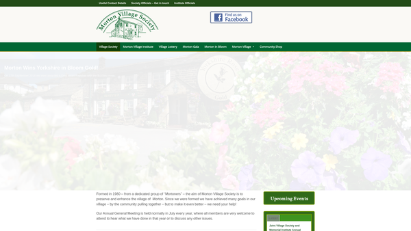 Screenshot of the Morton Village Society website