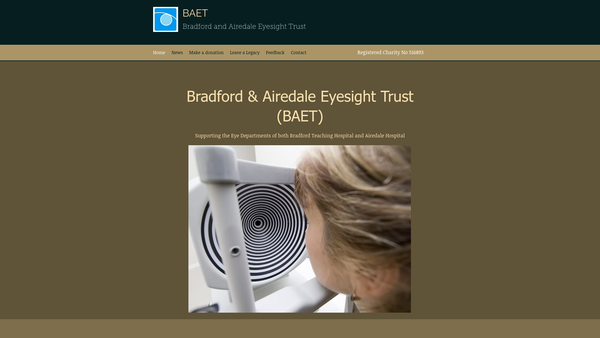 Screenshot of the The Bradford And Airedale Eye Sight Trust website