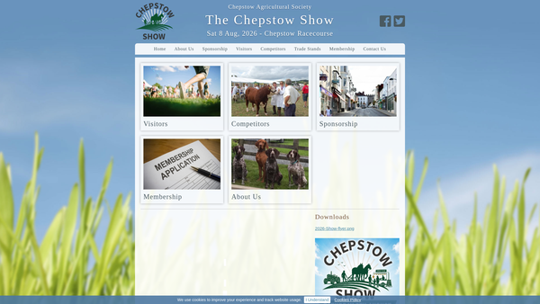 Screenshot of the Chepstow Agricultural Society website