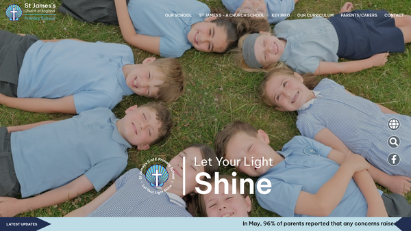 Screenshot of the St James's Church Of England Primary School Parents, Teachers And Friends Association website