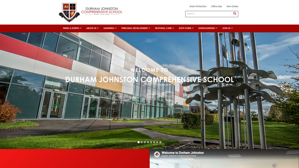 Screenshot of the Durham Johnston Comprehensive School Fund website