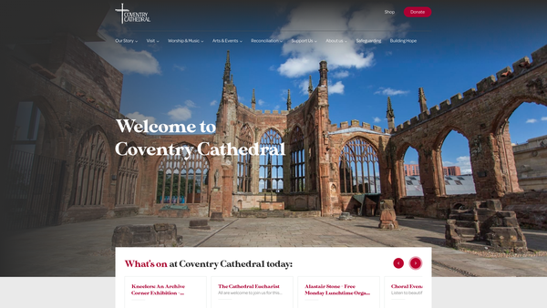 Screenshot of the The Coventry Cathedral Development Trust website